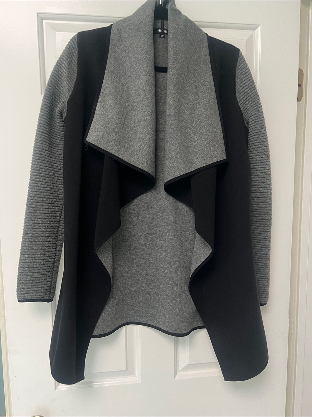 MICHI Black and Gray Waterfall Coat